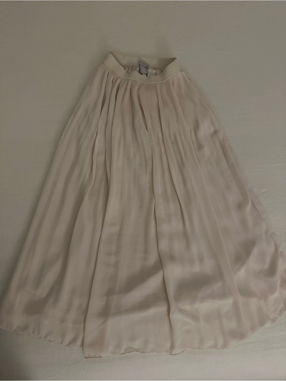 H&M Soft Cream Pleated Midi Skirt